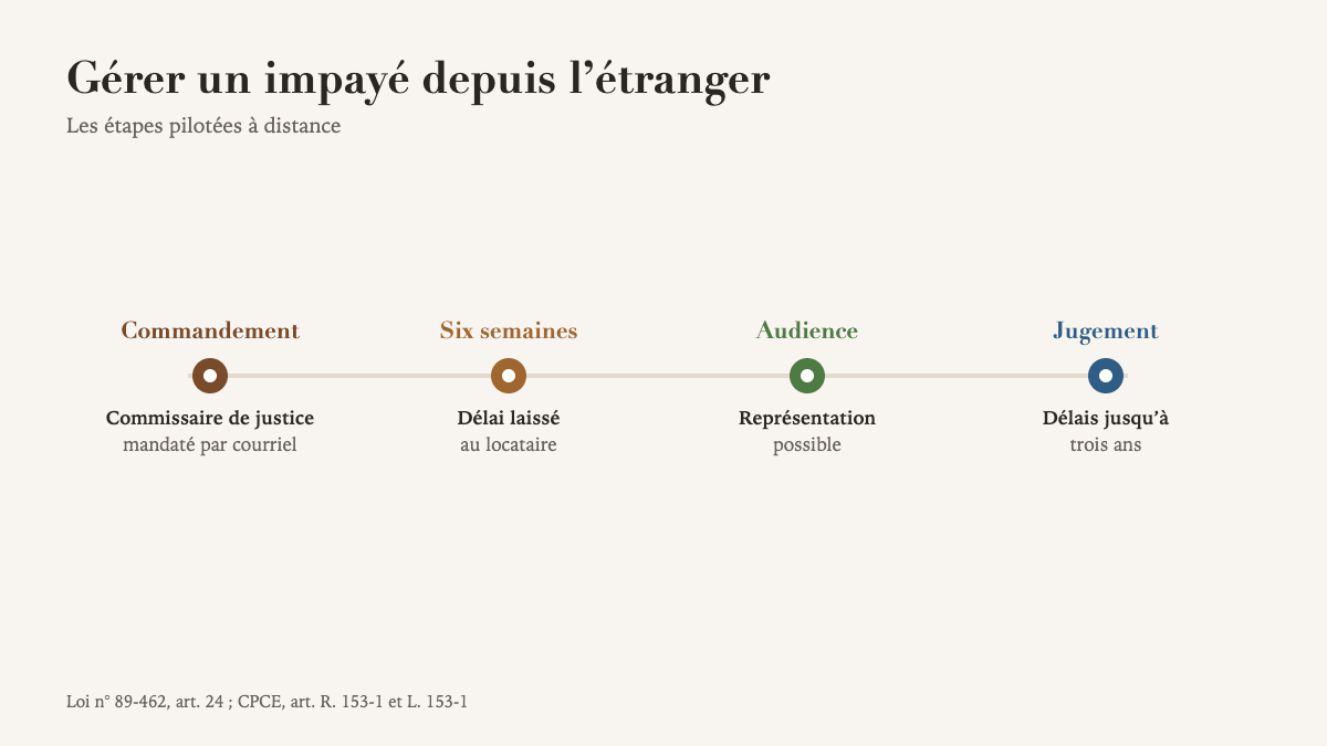 Propriétaire en Afrique, appartement loué en France : gérer un impayé depuis Kinshasa ou Brazzaville