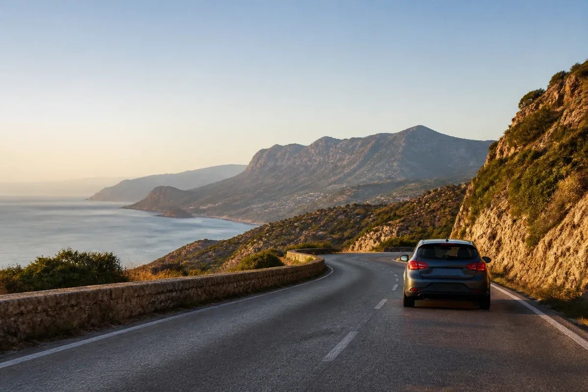 Carte routière annotée pour préparer un itinéraire road trip étape par étape